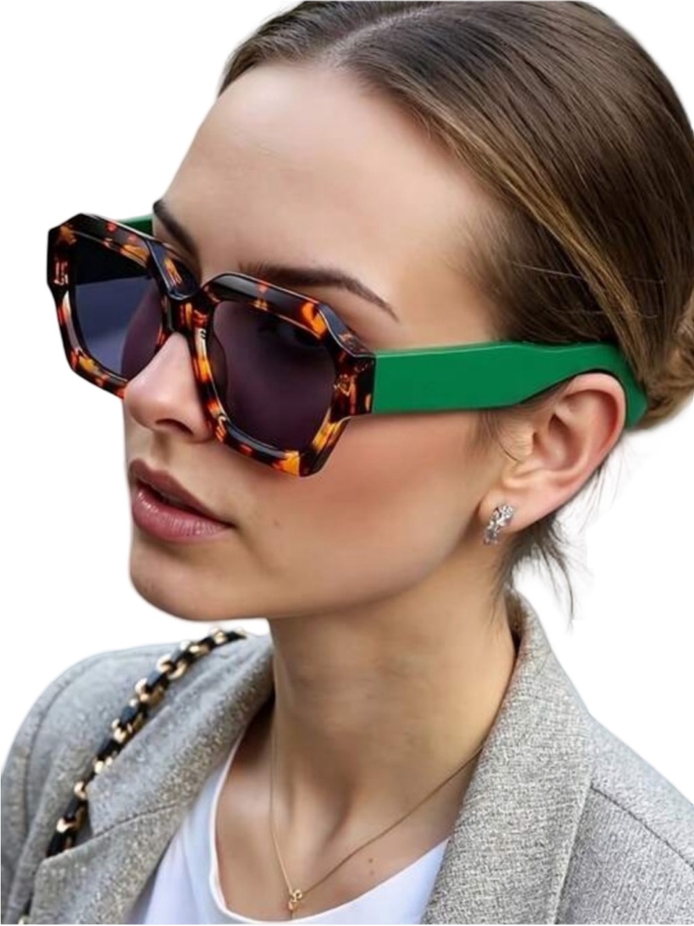 🤎🌳‎ Free People Tortoise Shell Sunglasses with Green Temples 🌳🤎